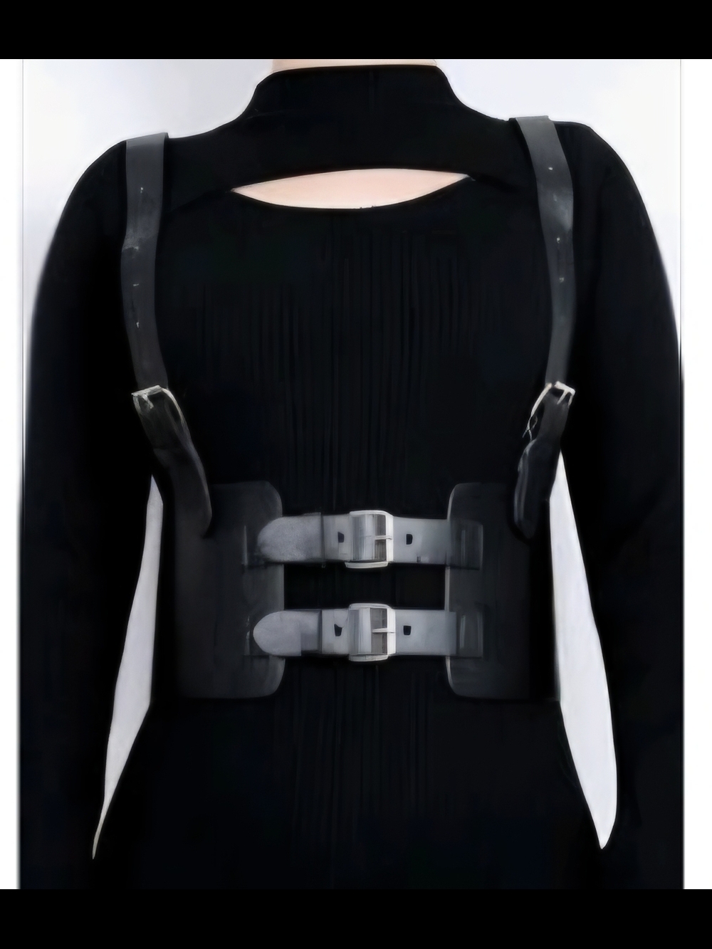 Black Leather Buckle Waist Harness